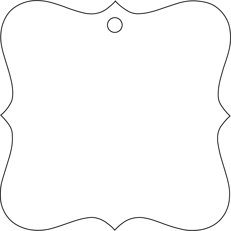 Fancy Square Ornament Template - SVG