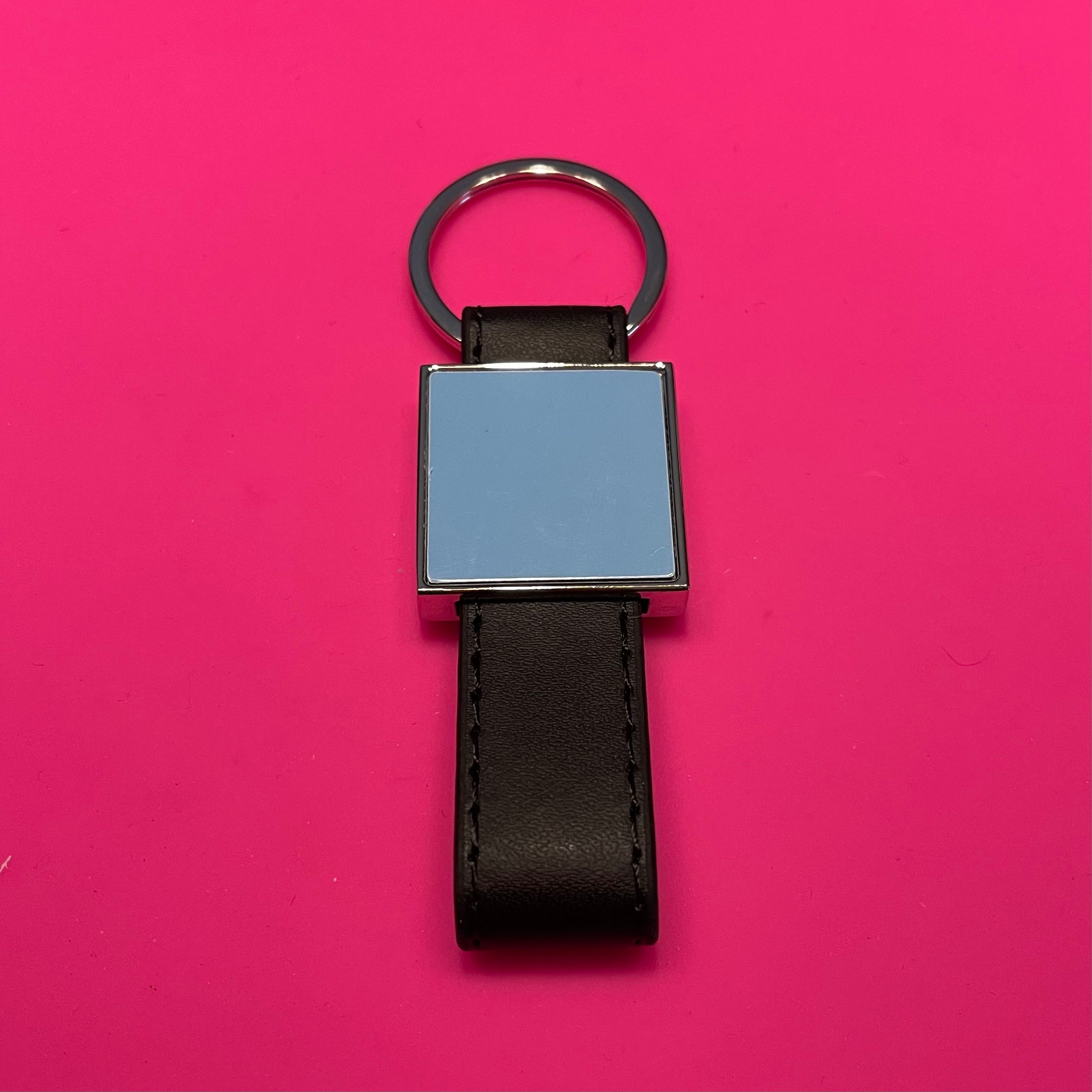 Faux Leather Keychain - square