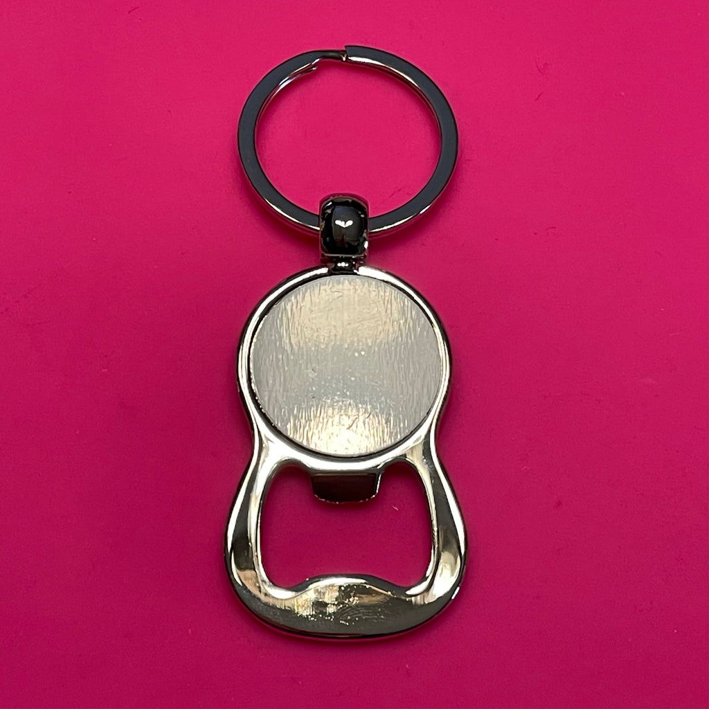 Metal Keychain - round bottle opener